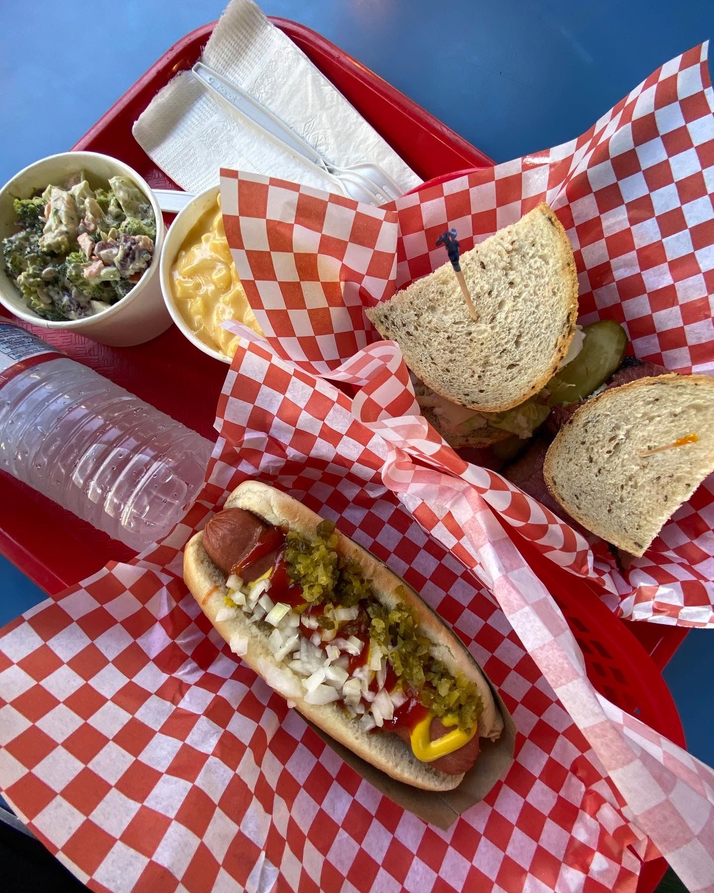 perrito caliente, sandwiches y ensalada