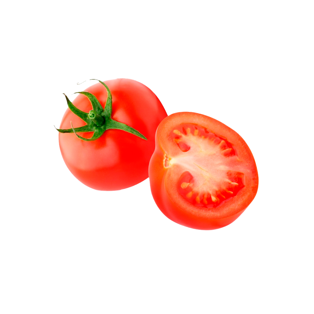 tomate entero y medio tomate